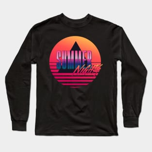 Summer Nights - Retrowave Long Sleeve T-Shirt